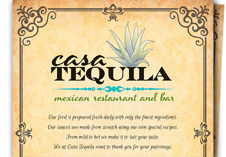 Casa Tequila Menu